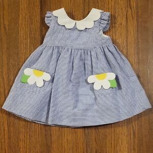 Florence Eiseman Blue and White Striped Dress